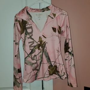 Duck Dynasty women's pink zip camo pullover
